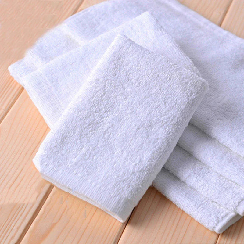10 Pièces Serviettes de Visage en Coton Doux Blanc Hôtel