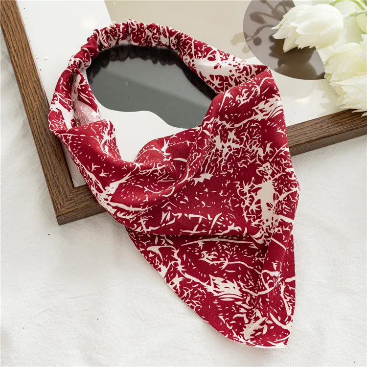 Bandana Vintage Fleurs d'Été 2022 – Accessoires de Cheveux Élégants pour Femmes et Filles