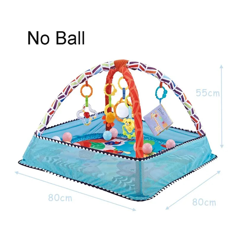 Tapis de Jeu Bébé avec Cadre de Fitness – Éducatif & Tissu Doux – Certifié CE – Tapis d'Activités pour Nouveaux-Nés & Tout-Petits