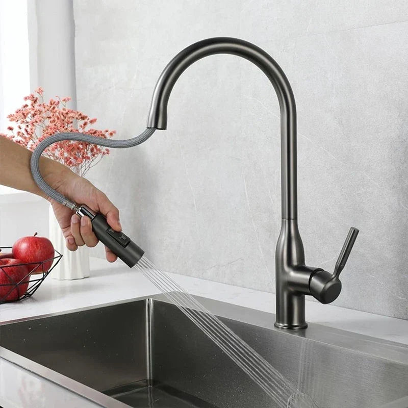 SteelFlow – Robinet de cuisine avec douchette extractible