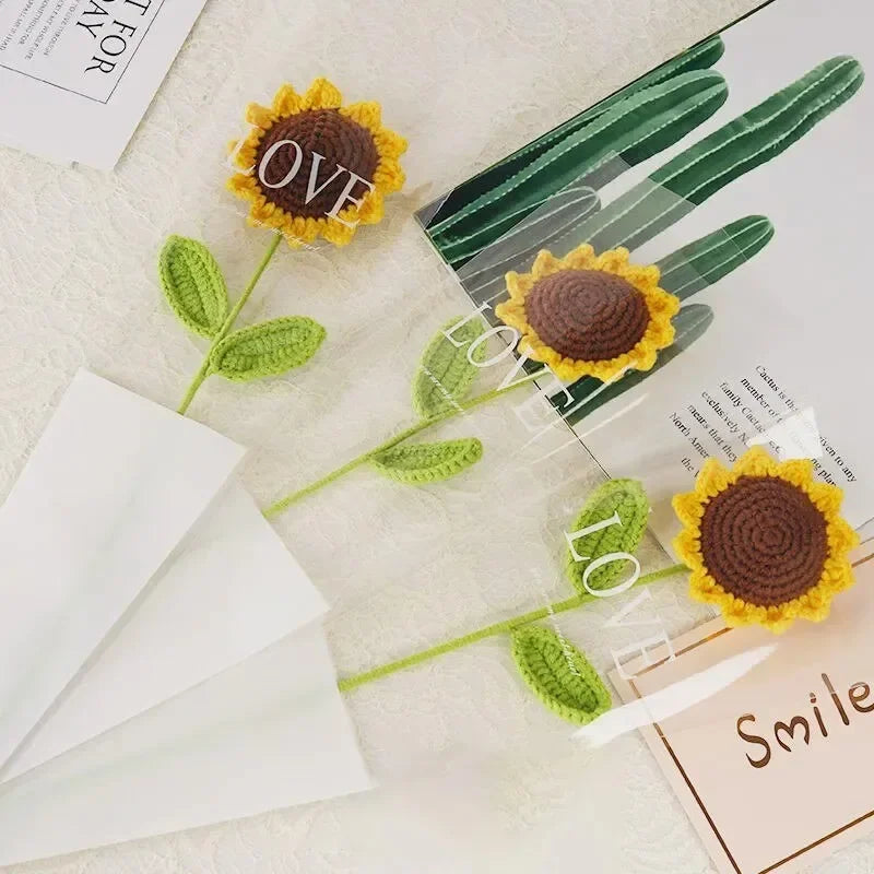 Bouquet de Tournesols au Crochet – Un Cadeau Créatif pour la Fête des Mères