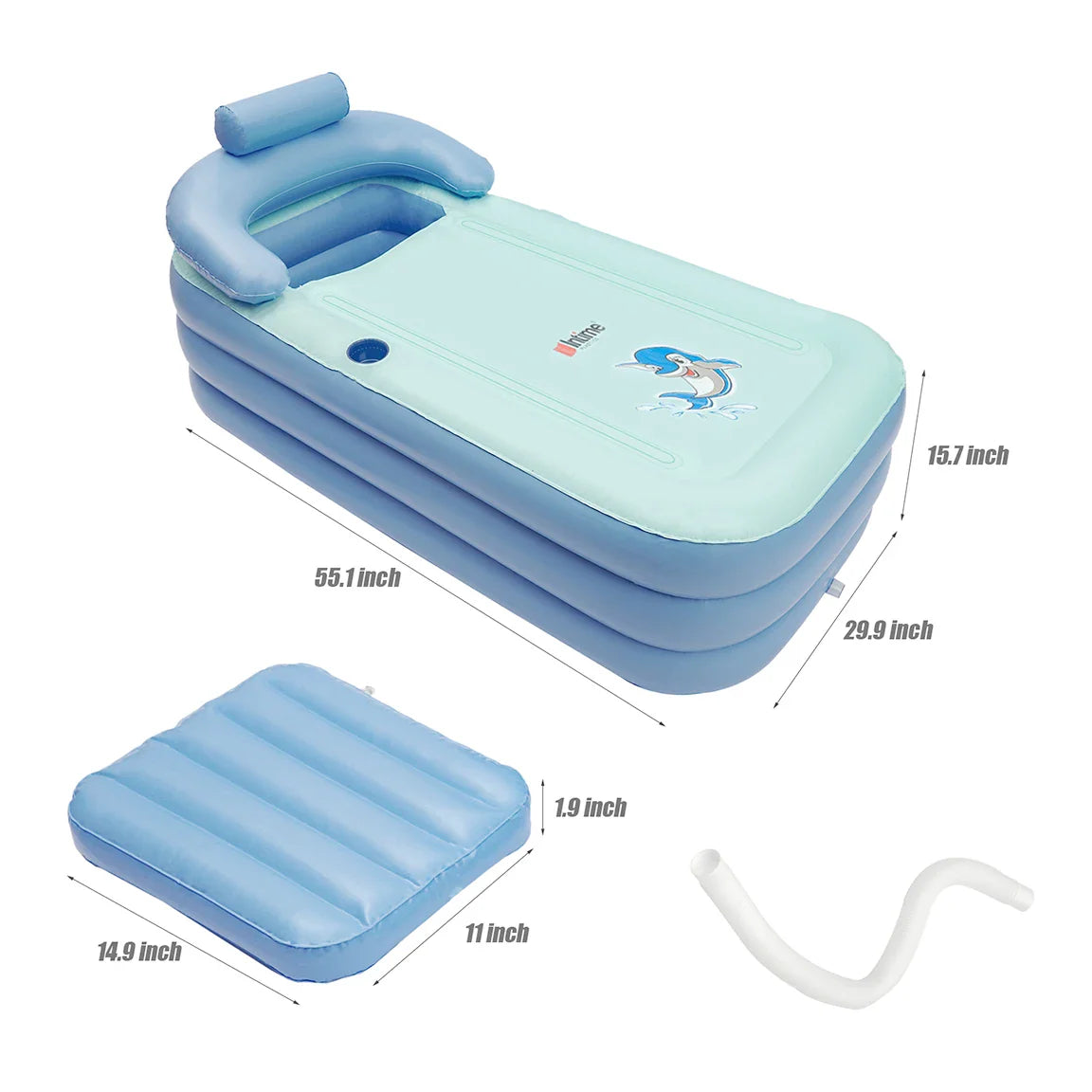 Baignoire Gonflable pour Bébé avec Support Coussin – Piscine Confortable et Sûre pour Bébé