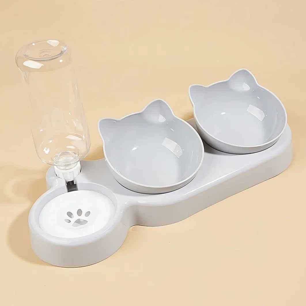 Bol de Nourriture et d'Eau pour Chats avec Design d'Oreilles - Expérience de Nourriture Confortable et Ludique