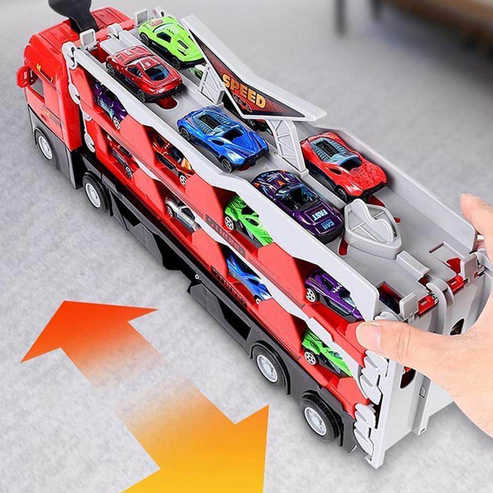 Camion jouet avec remorque et voitures - MegaTransporter