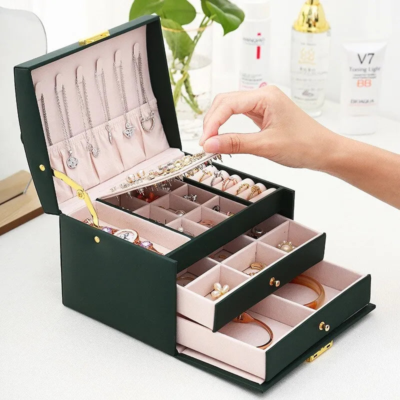 Boîte à bijoux à trois niveaux