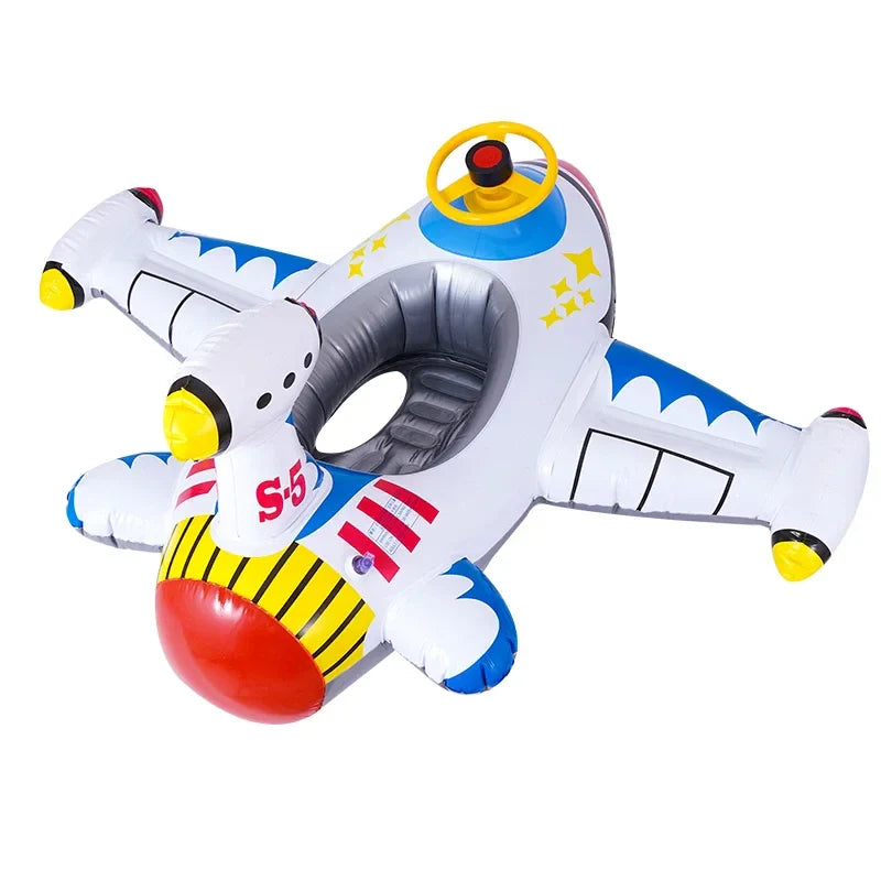 Bouée Gonflable Avion pour Bébés – Jouet Aquatique avec Volant pour le Plaisir d'Été