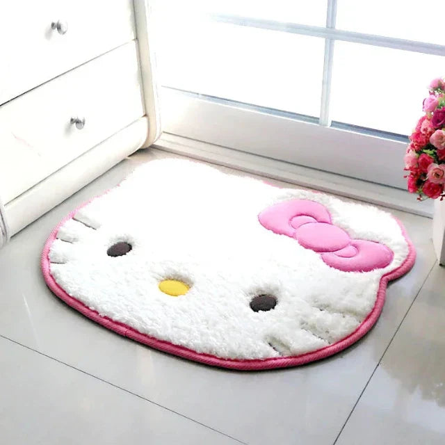 FelineLux Tapis Hello Kitty | Tapis en peluche doux et antidérapant pour la salle de bain et le salon