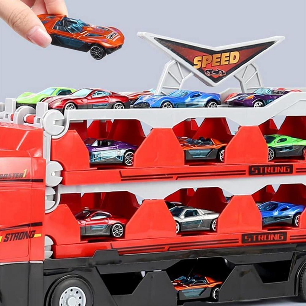 Camion jouet avec remorque et voitures - MegaTransporter