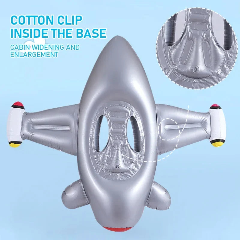 Bouée Gonflable Avion pour Bébés – Jouet Aquatique avec Volant pour le Plaisir d'Été