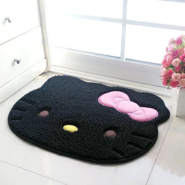 FelineLux Tapis Hello Kitty | Tapis en peluche doux et antidérapant pour la salle de bain et le salon