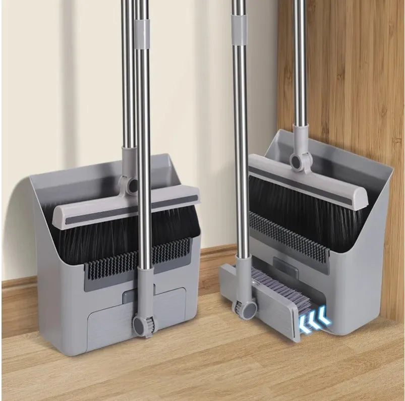 Ensemble de balai et pelle LuxeSweep Elite | Nettoyage intérieur sans effort avec un design anti-adhésif et un long manche pour un maximum de commodité