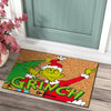 Tapis de porte de Noël avec design Grinch - Accueil Joyeux pour les Fêtes