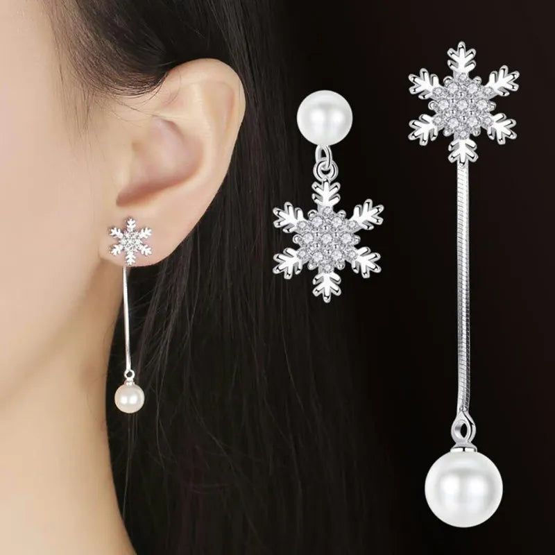 Boucles d'oreilles en goutte flocon de neige