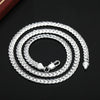 AuraElegance Collier en Argent Sterling | Design intemporel en argent sterling 925 avec une chaîne latérale de 6 mm, disponible en 16/18/20/22/24 pouces, parfait pour les mariages, les fiançailles et les cadeaux de luxe.