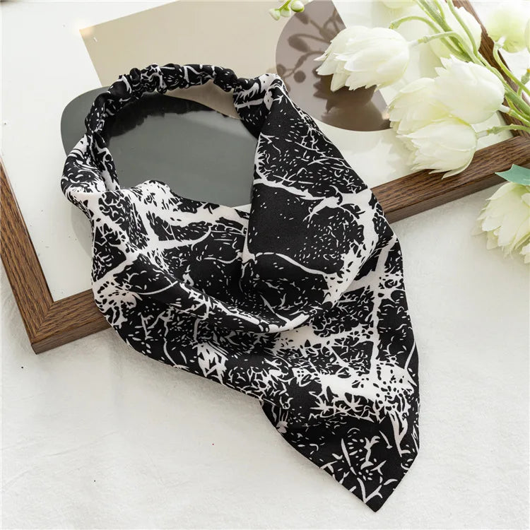 Bandana Vintage Fleurs d'Été 2022 – Accessoires de Cheveux Élégants pour Femmes et Filles