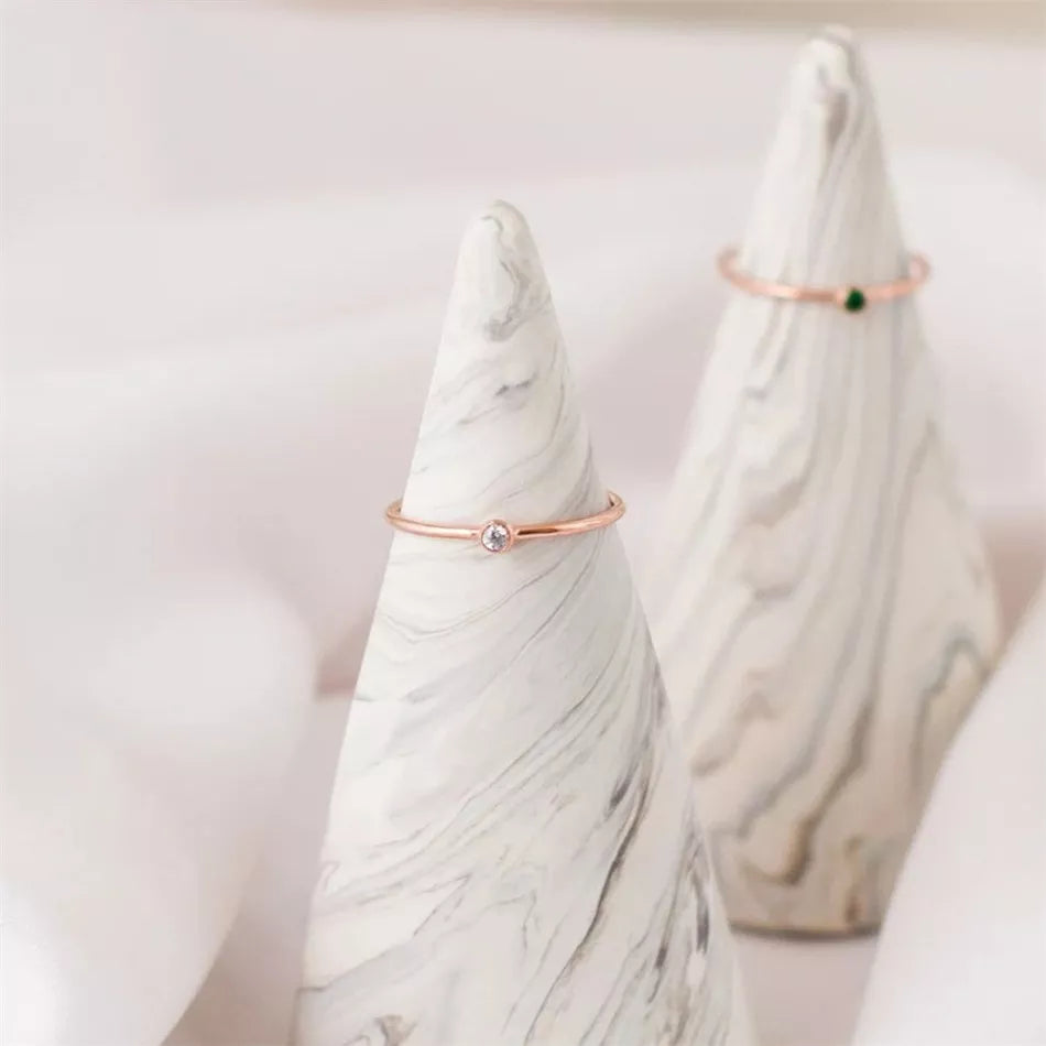 Bague de pierre de naissance simple