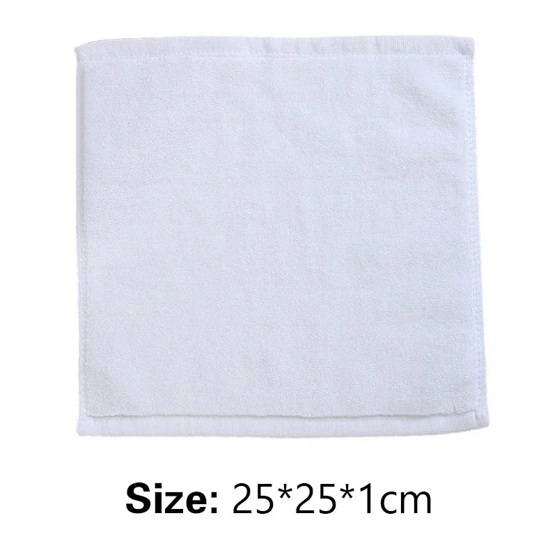 10 Pièces Serviettes de Visage en Coton Doux Blanc Hôtel