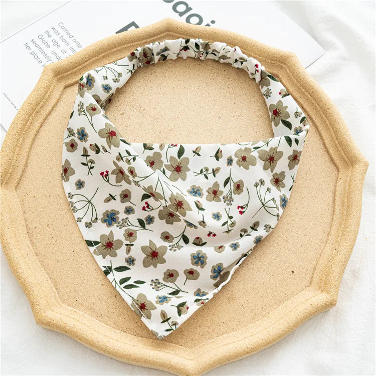 Bandana Vintage Fleurs d'Été 2022 – Accessoires de Cheveux Élégants pour Femmes et Filles