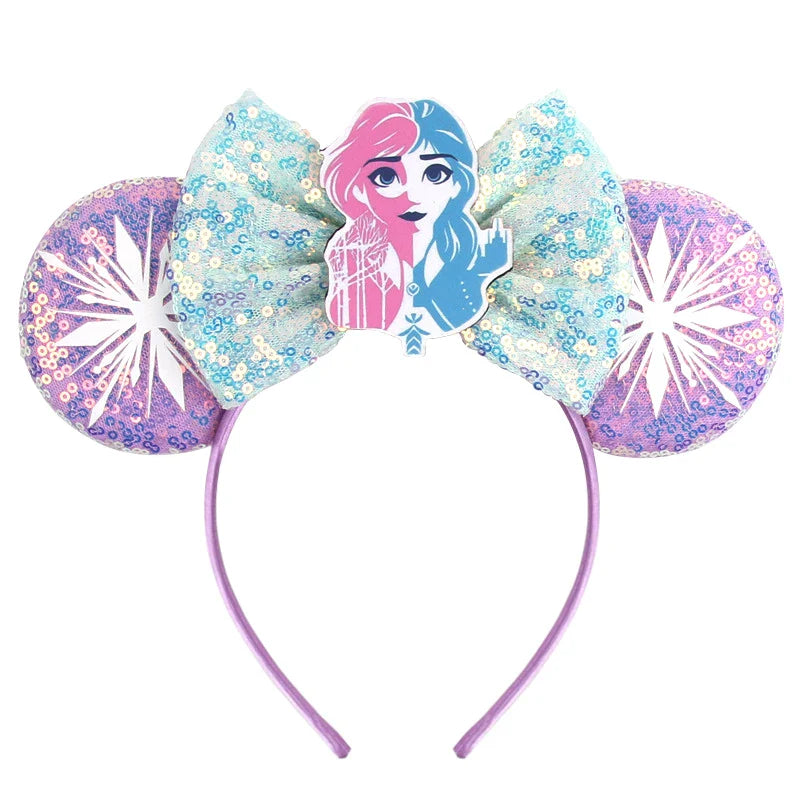 Accessoires de cheveux Frozen – Bandeaux Elsa et Anna avec oreilles de Mickey Mouse pour filles