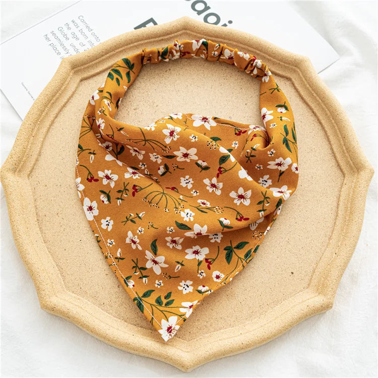 Bandana Vintage Fleurs d'Été 2022 – Accessoires de Cheveux Élégants pour Femmes et Filles