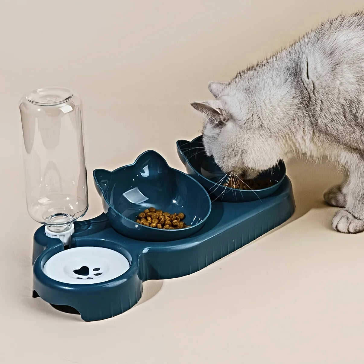 Bol de Nourriture et d'Eau pour Chats avec Design d'Oreilles - Expérience de Nourriture Confortable et Ludique