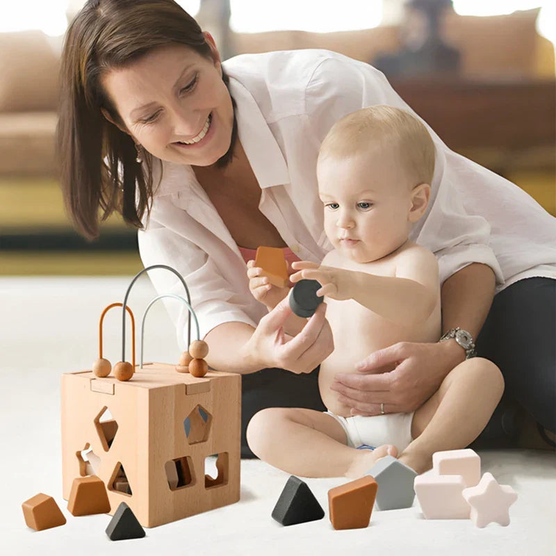 Boîte à jouer en bois éducative – Pour apprendre et s'amuser