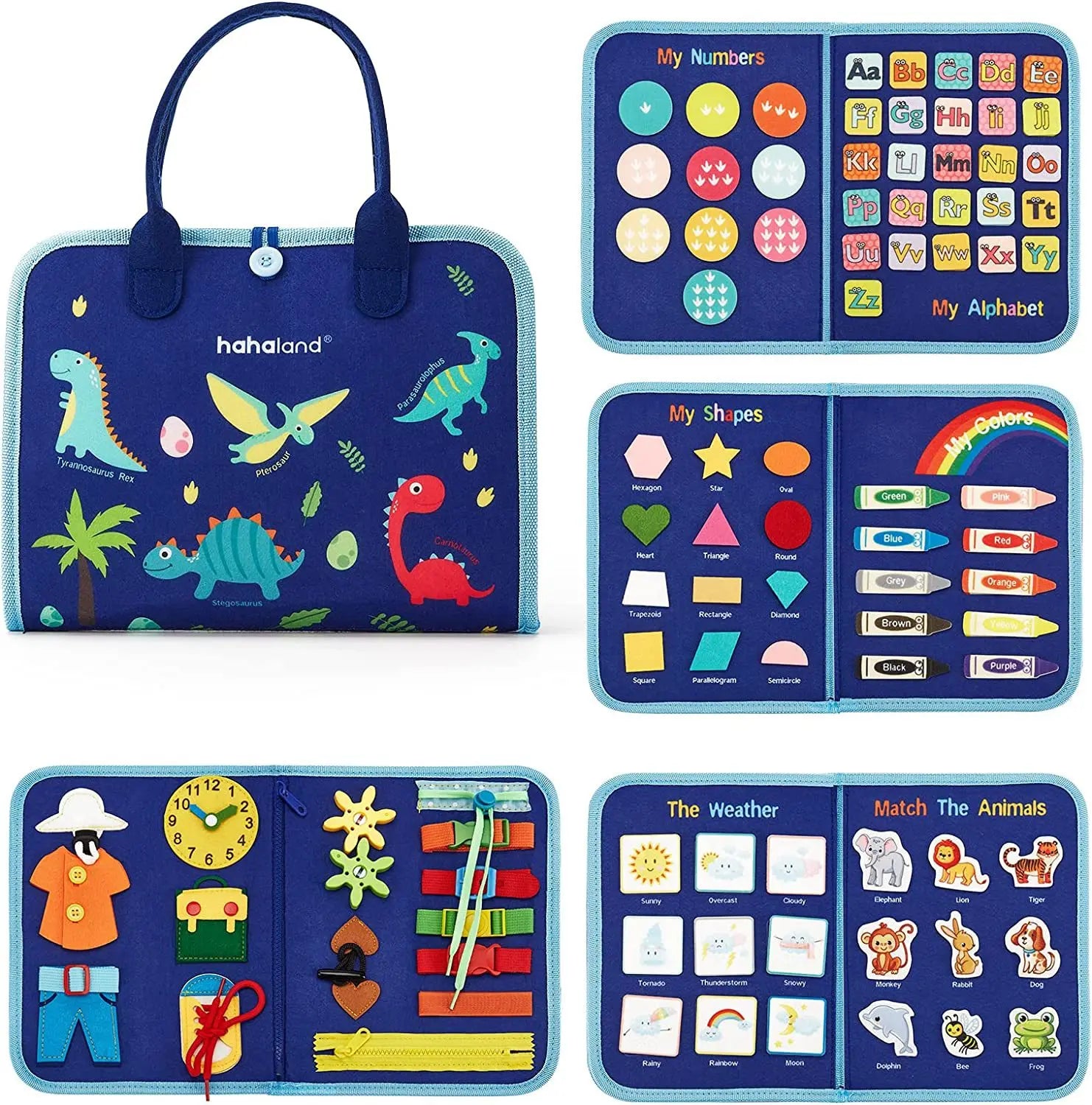 Tableau Sensoriel Montessori Luxe pour Tout-Petits | Tableau d'activités en feutre engageant conçu pour améliorer la motricité fine et l'intelligence sensorielle chez les jeunes enfants, parfait pour l'éducation précoce et des cadeaux réfléchis.