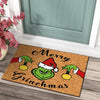 Tapis de porte de Noël avec design Grinch - Accueil Joyeux pour les Fêtes