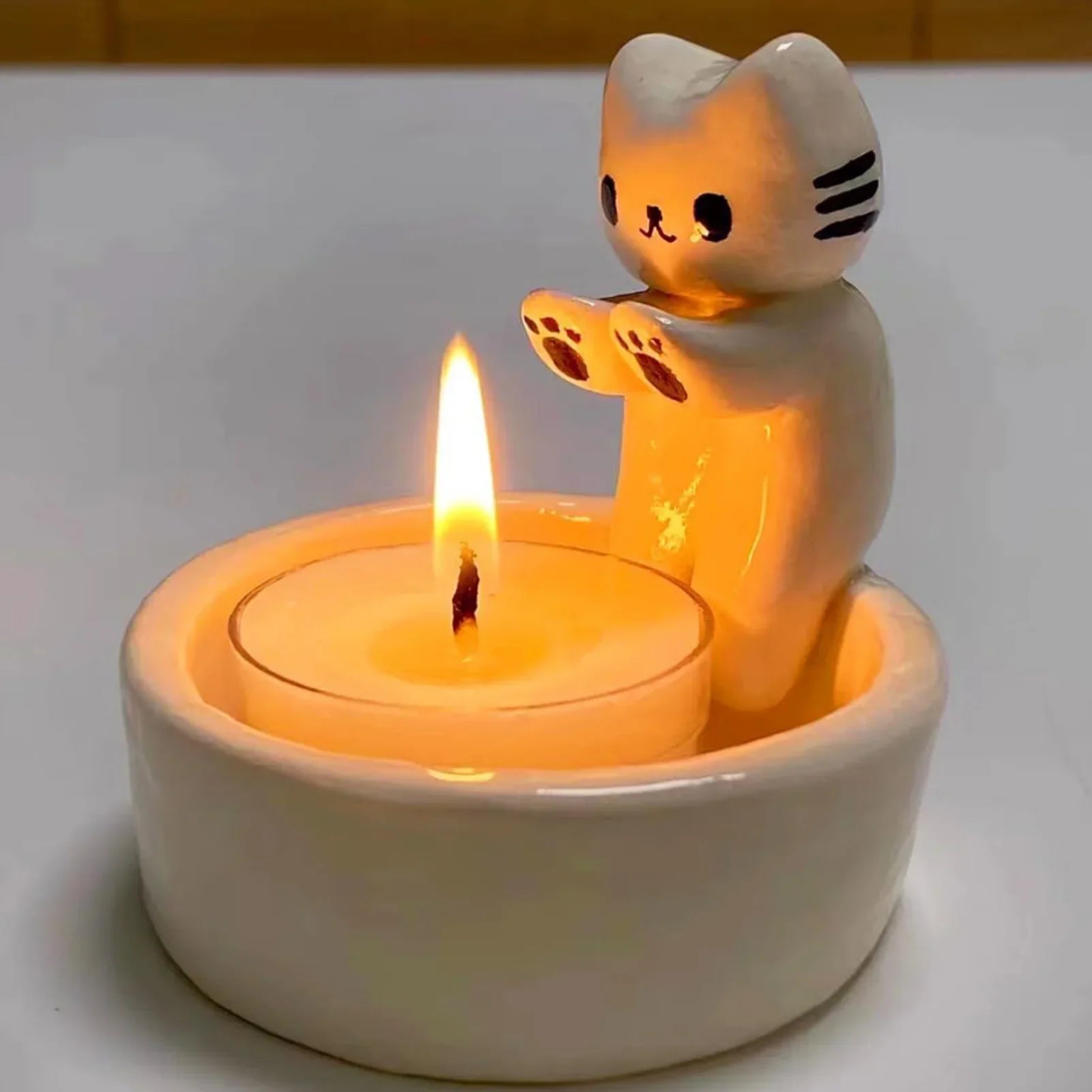 Support de bougie chaton Mignon Bougeoir Créatif Aromathérapie