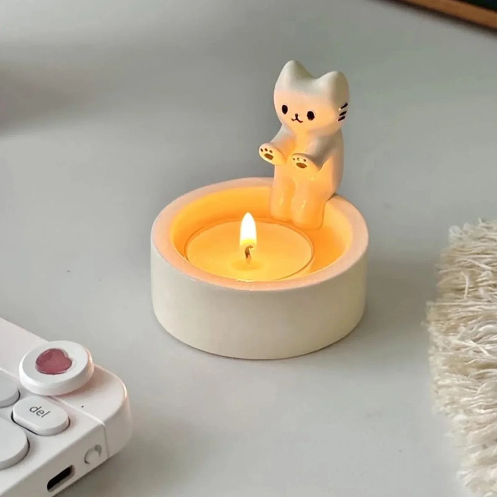 Support de bougie chaton Mignon Bougeoir Créatif Aromathérapie