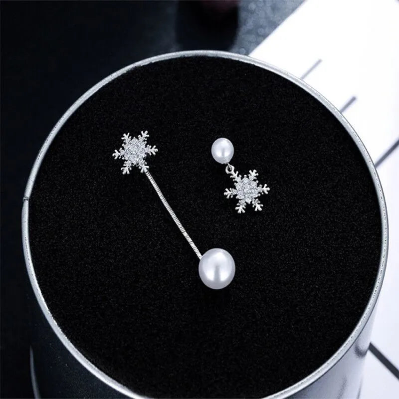 Boucles d'oreilles en goutte flocon de neige