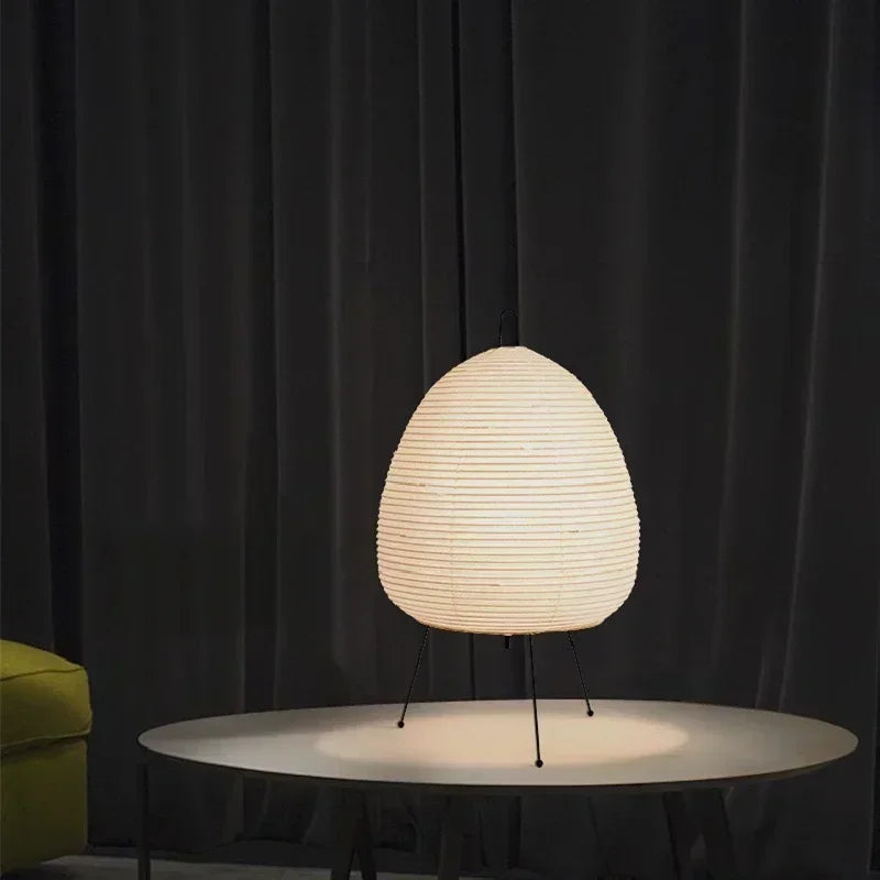 ZenGlow Lampe à poser en papier de riz japonais | Lampadaire atmosphérique et élégant pour des intérieurs chaleureux et apaisants