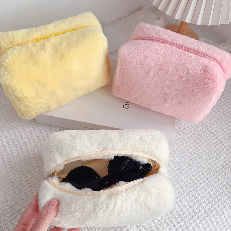 Trousse en peluche avec fermeture éclair | Trousse à crayons | Étui de rangement doux avec grande capacité pour crayons et stylos