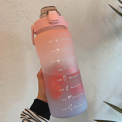 Bouteille d'eau motivante 2L avec repères horaires – HydroMotivator