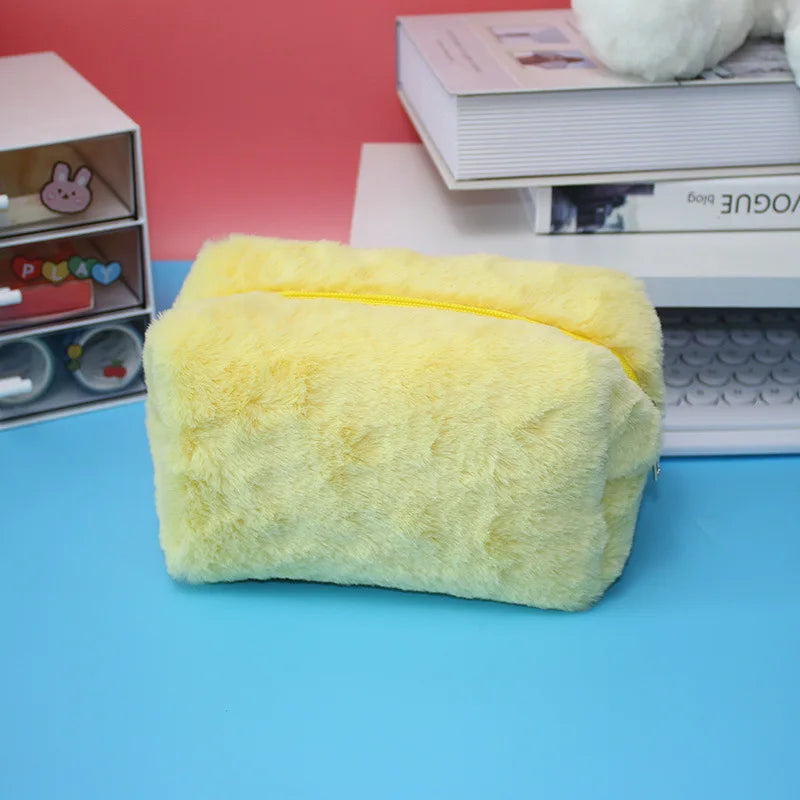 Trousse en peluche avec fermeture éclair | Trousse à crayons | Étui de rangement doux avec grande capacité pour crayons et stylos
