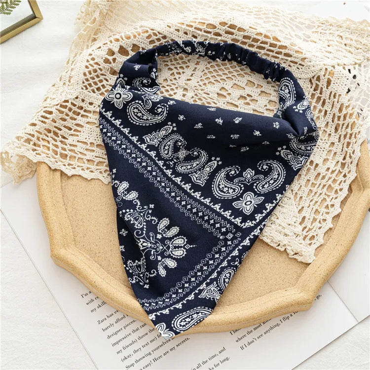 Bandana Vintage Fleurs d'Été 2022 – Accessoires de Cheveux Élégants pour Femmes et Filles