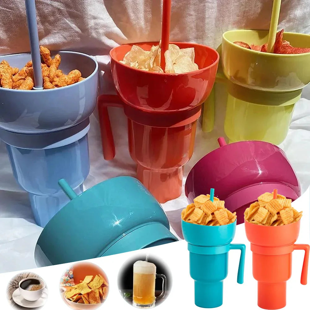 SipSnack Premium Tasse à boire | Gobelet 2-en-1 pour les snacks et les boissons, étanche aux éclaboussures et aux fuites, parfait pour les sous-bois.