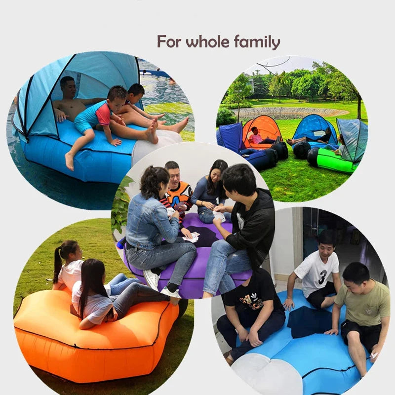 Canapé Gonflable avec Ombre – Confortable et Imperméable pour Plage et Piscine