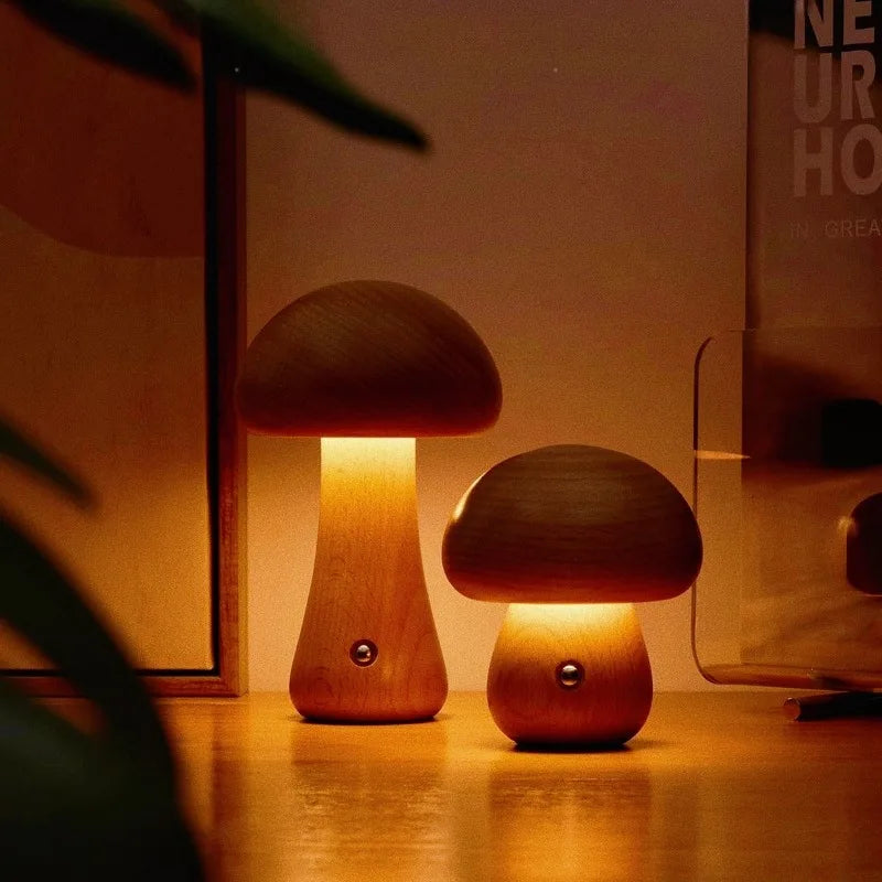 AuraMush | Lampe en bois massif pour une atmosphère chaleureuse