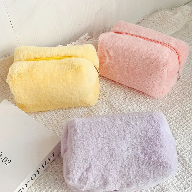 Trousse en peluche avec fermeture éclair | Trousse à crayons | Étui de rangement doux avec grande capacité pour crayons et stylos