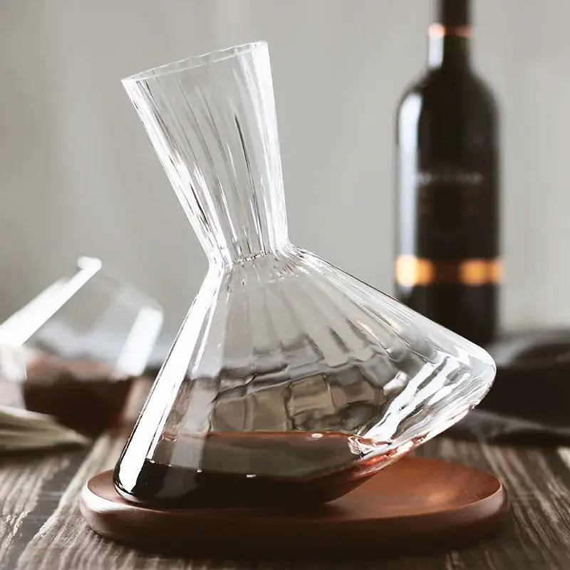 Carafe pivotante en verre de cristal | Carafe de 1,5 litre rotative à 360° pour le vin, le whisky et le champagne