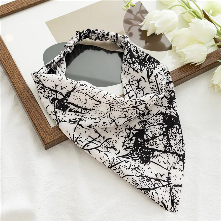 Bandana Vintage Fleurs d'Été 2022 – Accessoires de Cheveux Élégants pour Femmes et Filles