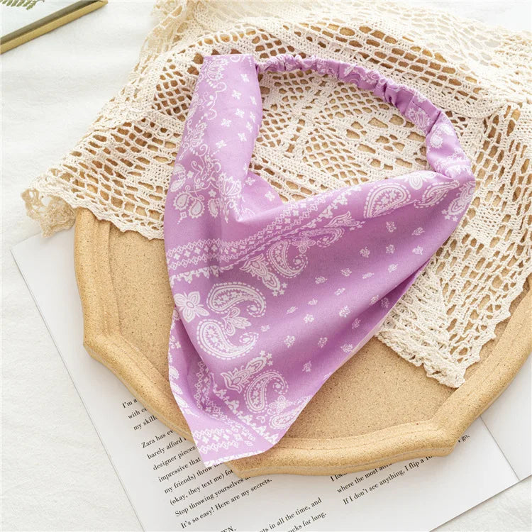 Bandana Vintage Fleurs d'Été 2022 – Accessoires de Cheveux Élégants pour Femmes et Filles