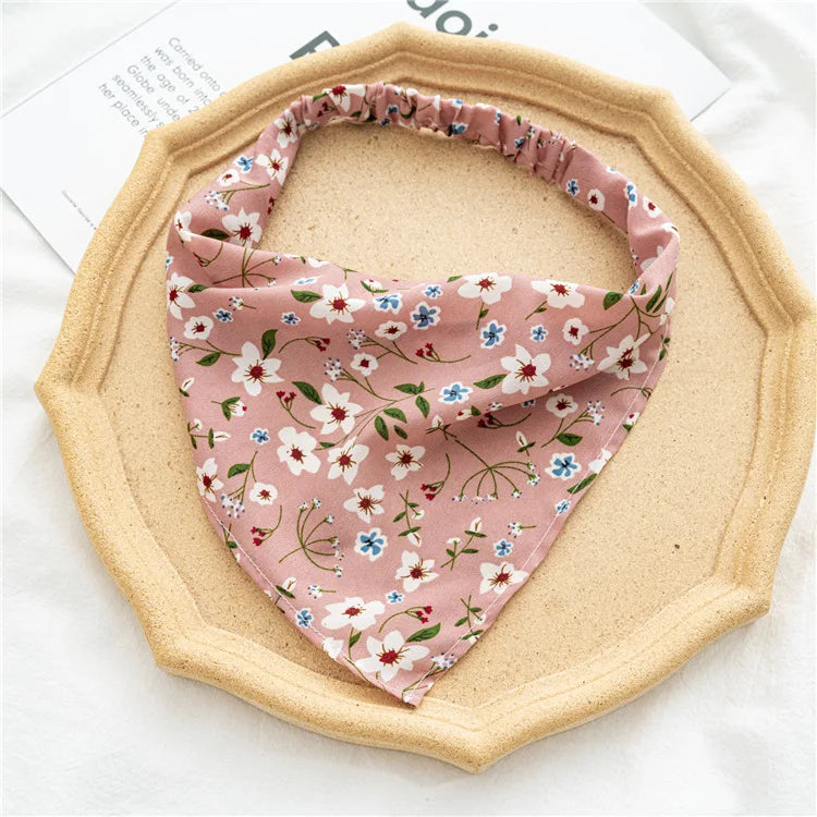 Bandana Vintage Fleurs d'Été 2022 – Accessoires de Cheveux Élégants pour Femmes et Filles