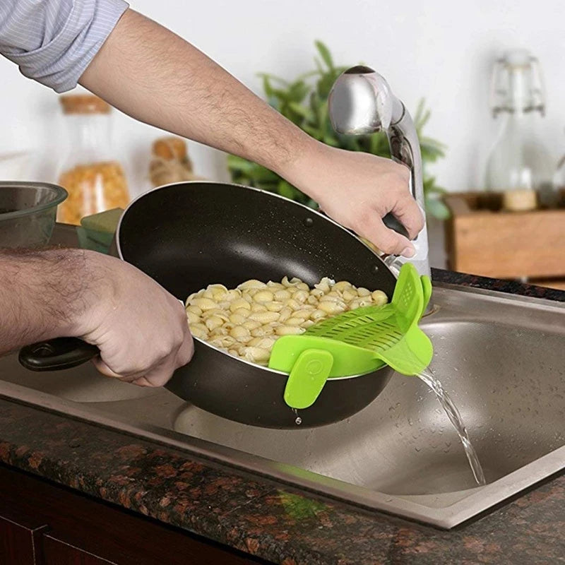 GourmetEssence Passoire en Silicone & Égouttoir | Lavez et égouttez facilement le riz, les pâtes et les légumes tout en minimisant le désordre