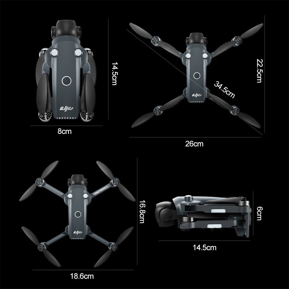 AeroPro Drone 4K UHD Double Caméra 5G WIFI Quadcopter Pliable | Drone | Drone Professionnel avec Moteur Brushless, FPV & Photographie Aérienne