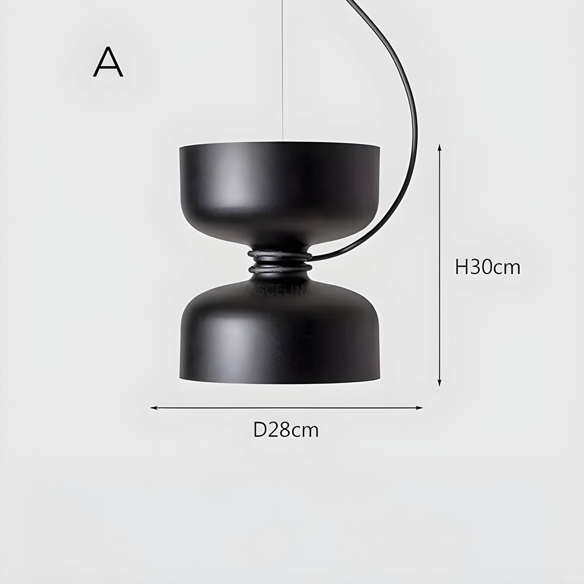 Suspension Orlee – Design Géométrique Moderne en Noir Mat, Blanc & Gris