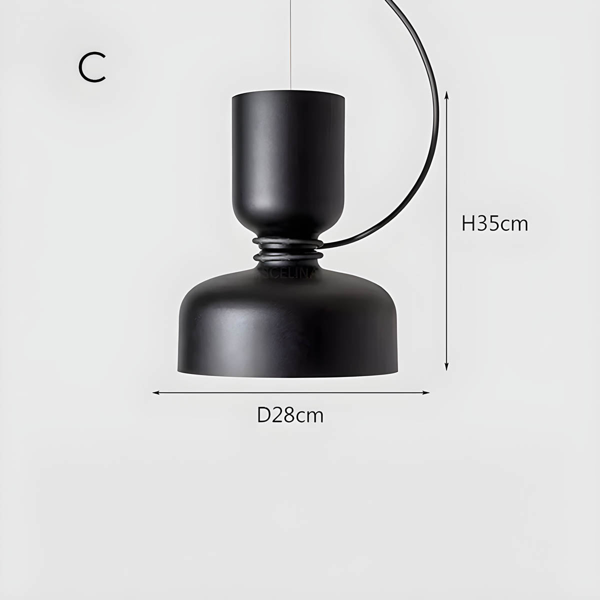 Suspension Orlee – Design Géométrique Moderne en Noir Mat, Blanc & Gris