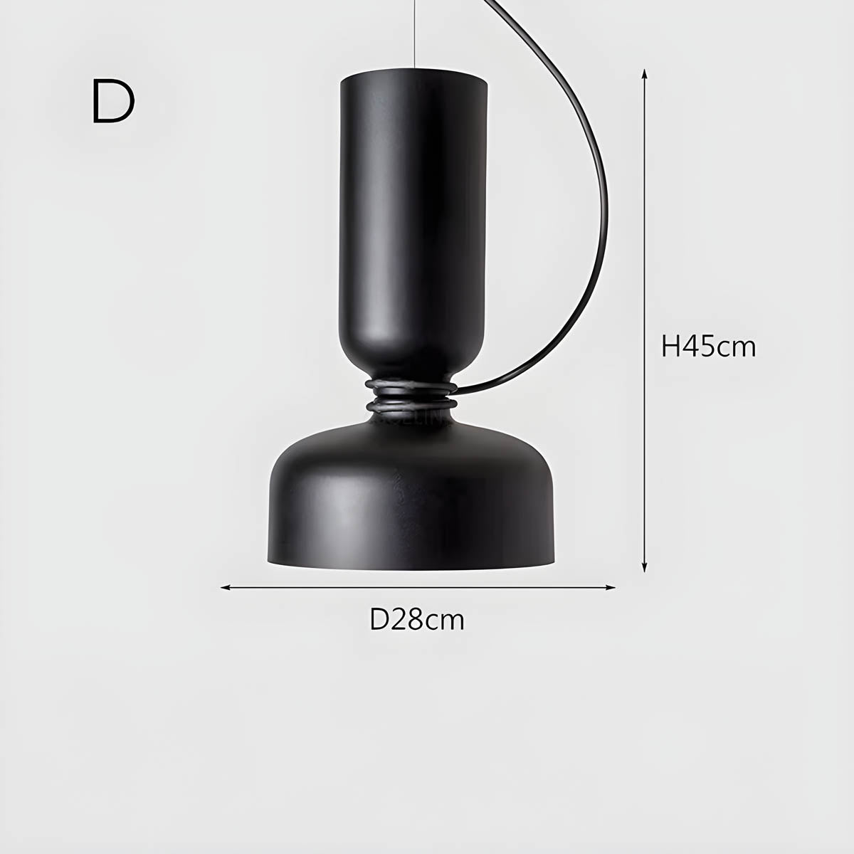 Suspension Orlee – Design Géométrique Moderne en Noir Mat, Blanc & Gris