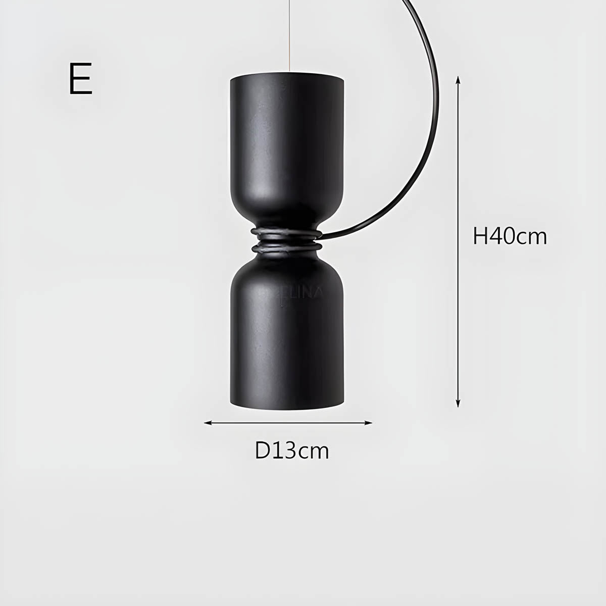 Suspension Orlee – Design Géométrique Moderne en Noir Mat, Blanc & Gris